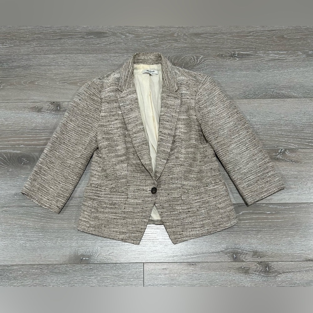 Madewell Shrunken Sandspun One Button Tan Blaze